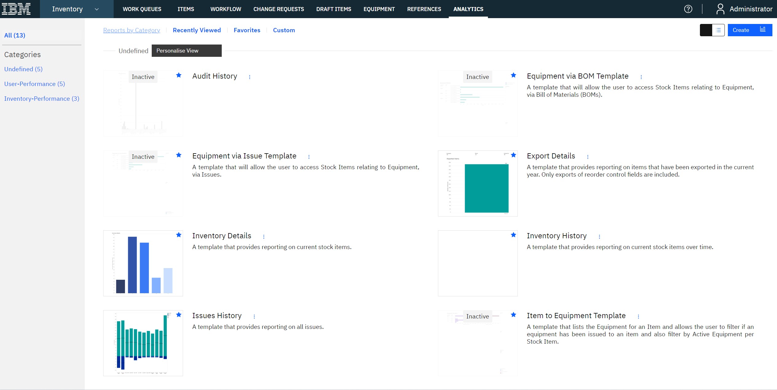 Analytics: report templates for inventory, issues, exports and audit history, which users can adapt.